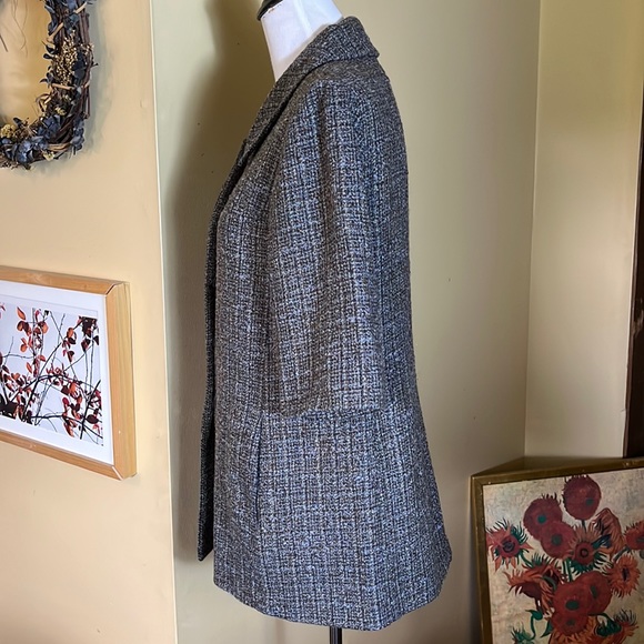 J JILL Size SMALL Tweed Blazer Mid-Skeeve Career Casual Cozy Prep MOD $189 NEW - Picture 10 of 16